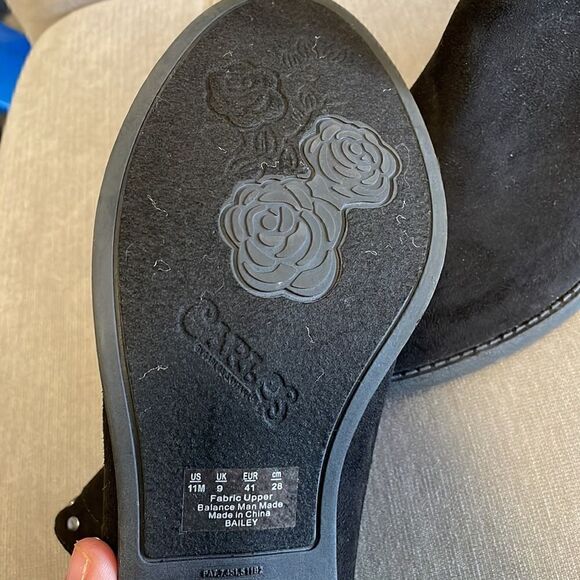 Size 11 Booties Black Carlos by Santana silver studs zipper back low heel - Picture 5 of 10